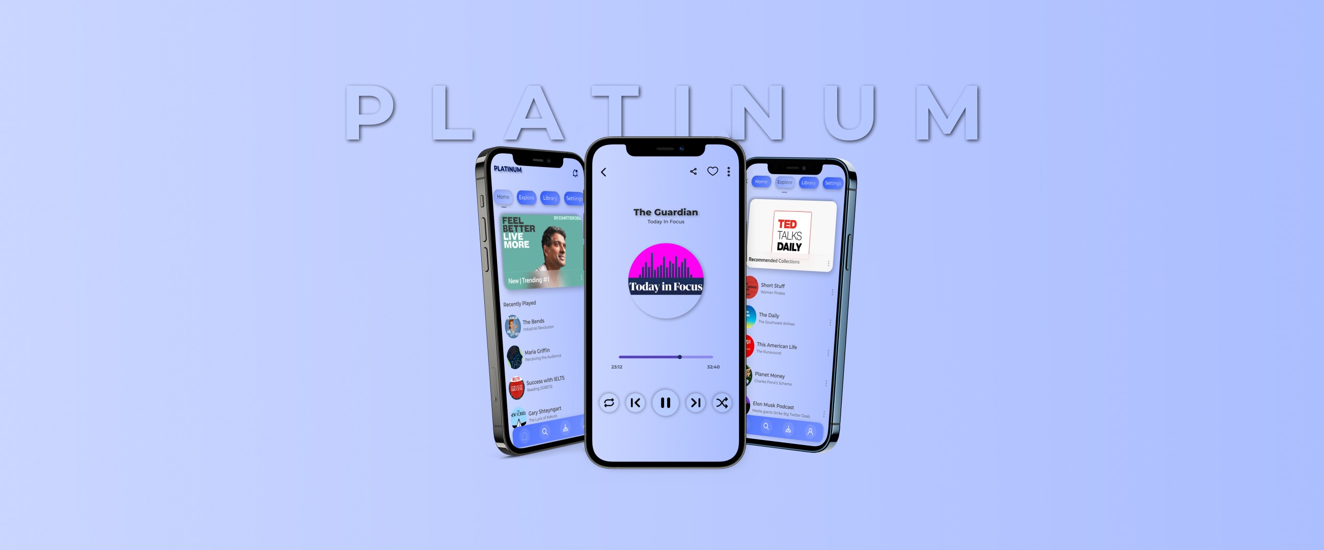 "PLATINUM": Podkast Dinləmə Tətbiqi Üçün İnovativ Dizayn Layihəsi